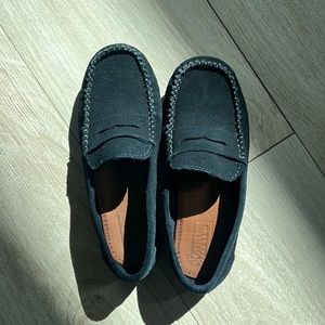 Boys navy suede loafers size 34